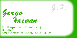 gergo haiman business card